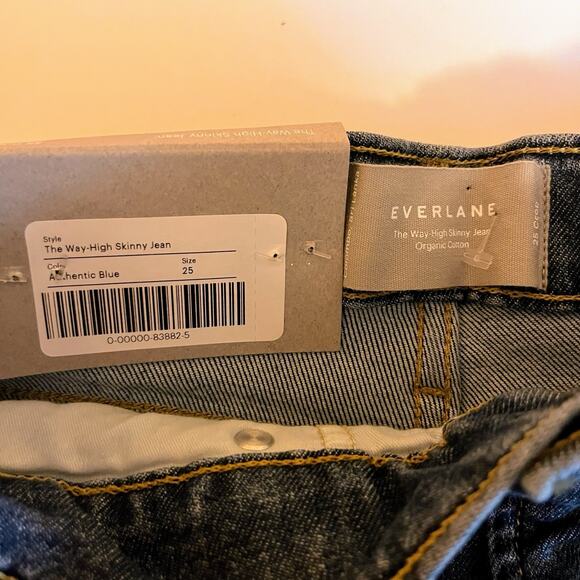 NWT Everlane Way-High Skinny Jeans 25 Blue Organic Cotton High Rise Crop Stretch - Picture 2 of 10
